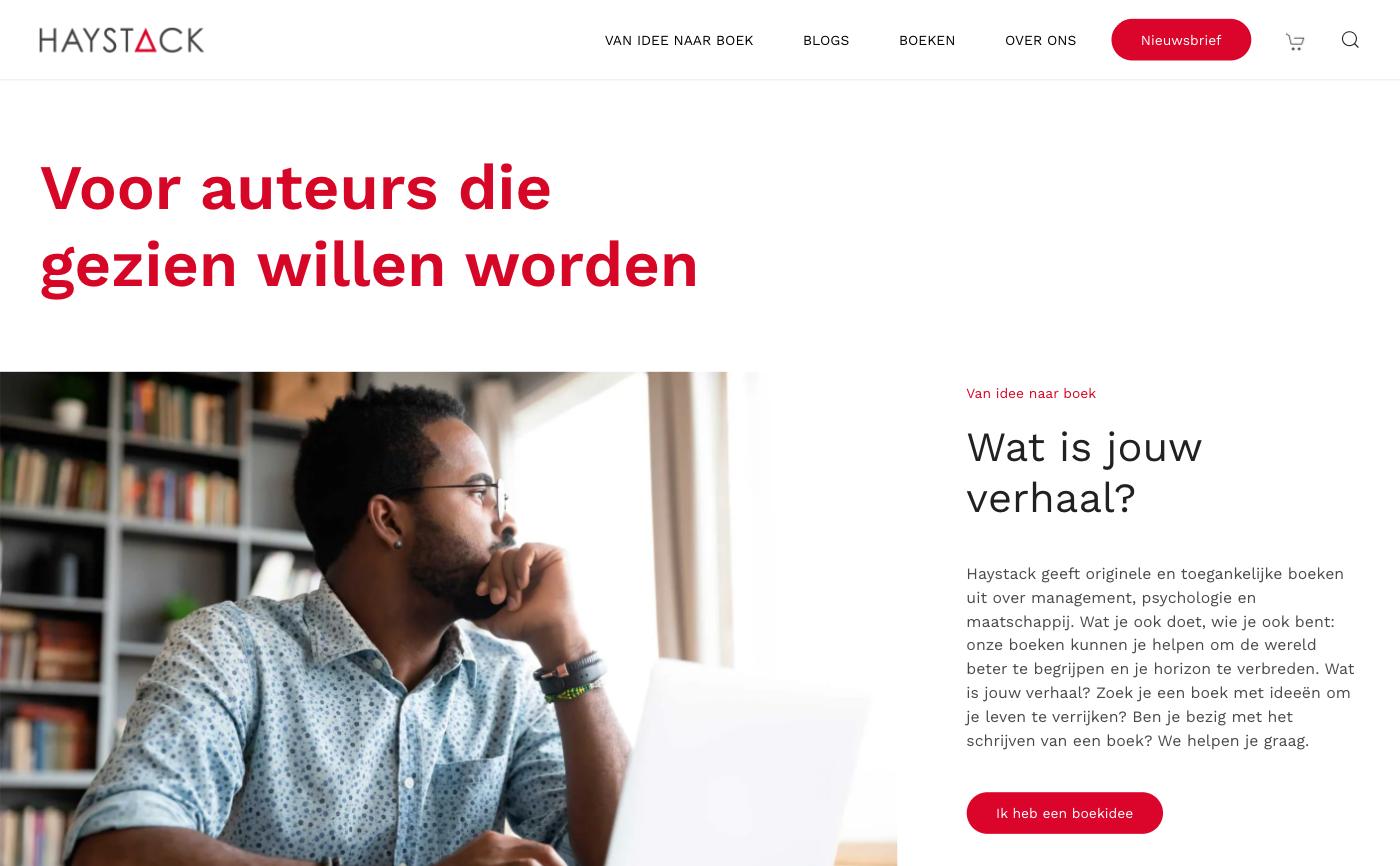 Homepage van haystack.nl