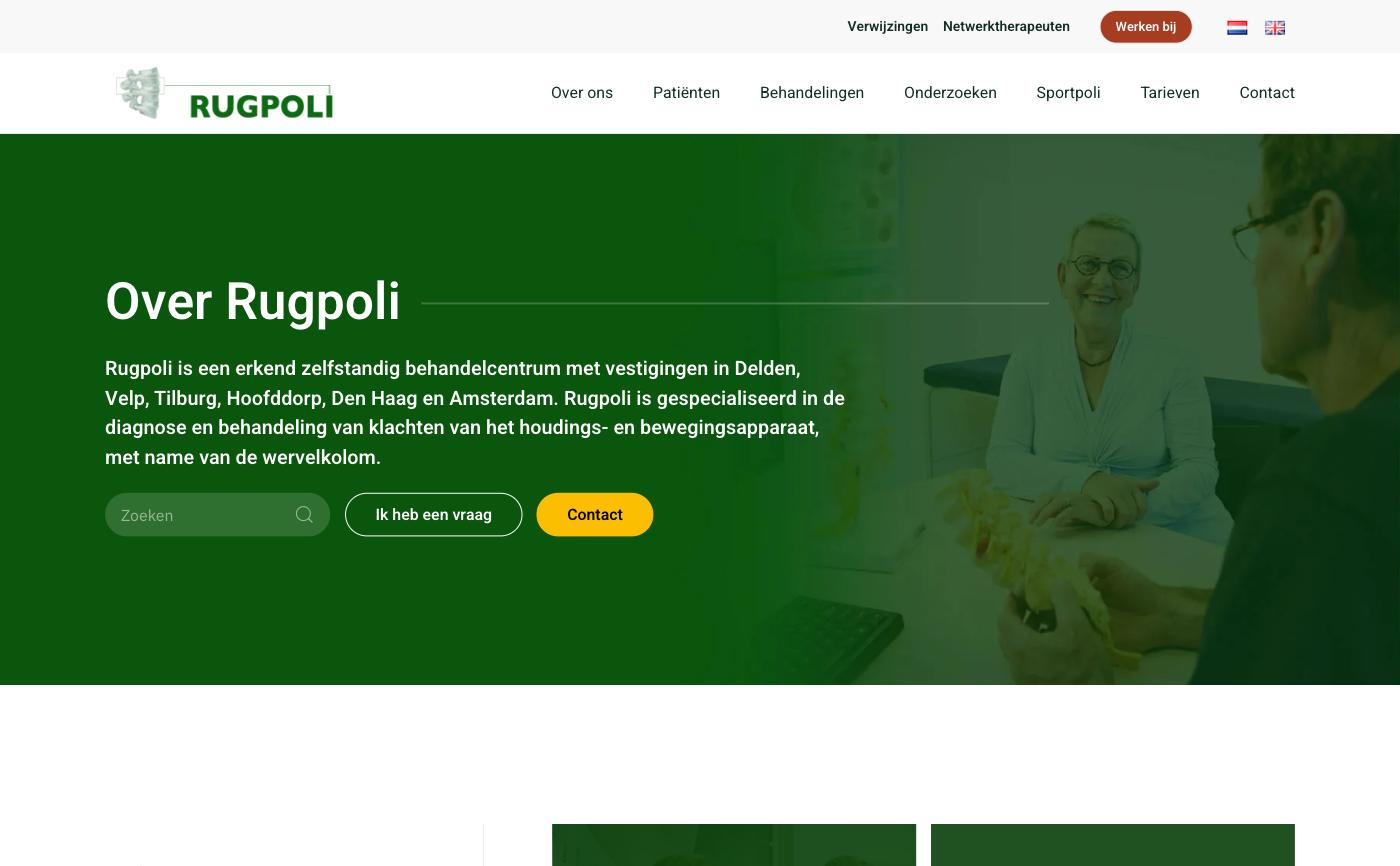 Homepage van rugpoli.nl